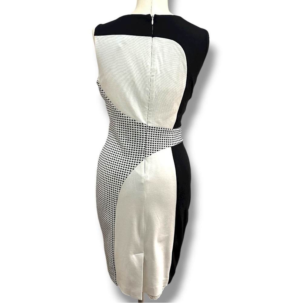 417 Patrizia Luca |NWOT Milano Black & White Colorblock Sheath Dress (size XS-S) - Picture 5 of 13